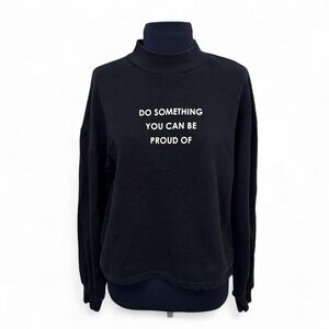 Zara Black Cowl Neck Sweater with Motivational Text